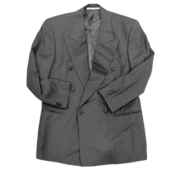 Hugo Boss Other - Vintage Hugo Boss Black Double Breasted Super 100 Virgin Wool Blazer 40R